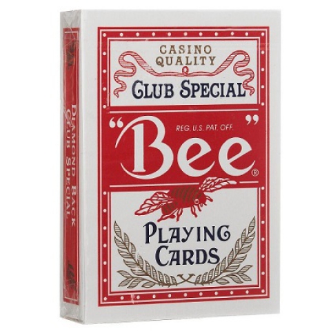 Игральные карты Bee №92 красные, 54 листа