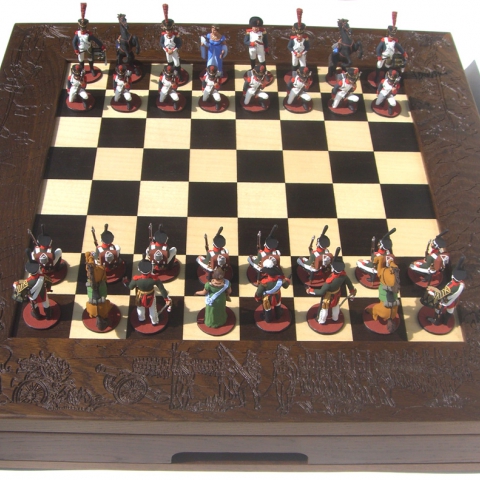 Шахматы эксклюзивные "Бородинское сражение" мореный дуб