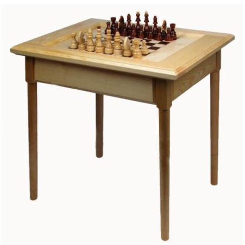 Стол шахматный светлый 800*600*720 с фигурами (простые ножки)