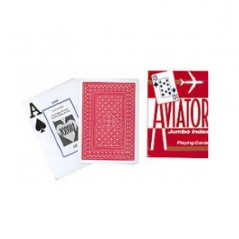 Игральные карты Aviator Jumbo (Авиатор), красные 54 л.