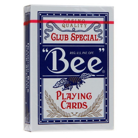 Игральные карты Bee №92 синие, 54 листа