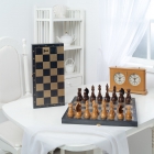 Шахматы гроссмейстерские "Классика" дерев. с малой доской, рисунок золото