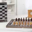 Шахматы походные деревянные с малой деревянной венге доской, рисунок серебро «Орнамент» (400*200*40)