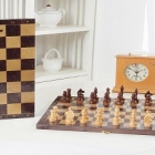 Шахматы обиходные деревянные "Объедовские" с малой деревянной венге доской, рисунок золото "Классика" (400*200*40)